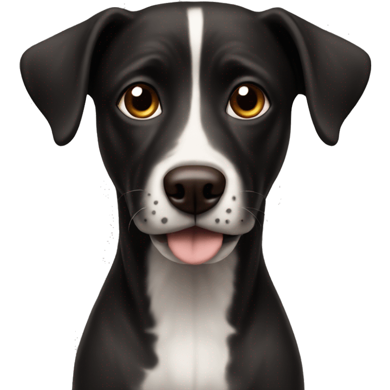 realistic dog with brown eyes black face emoji