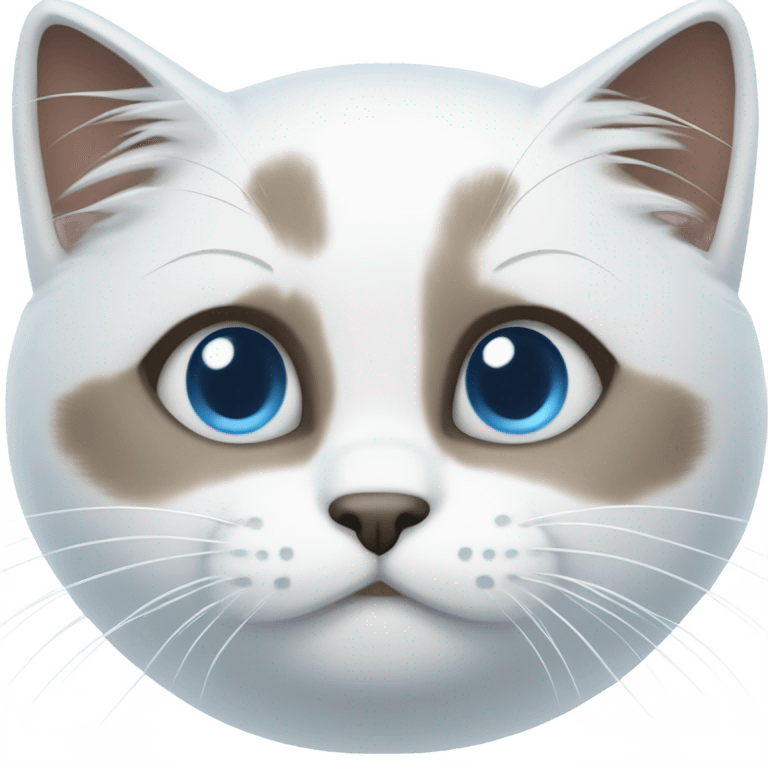 kitty with light blue eyes snowshoe emoji