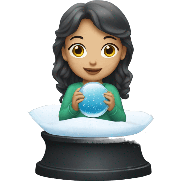 a girl with a snow globe emoji