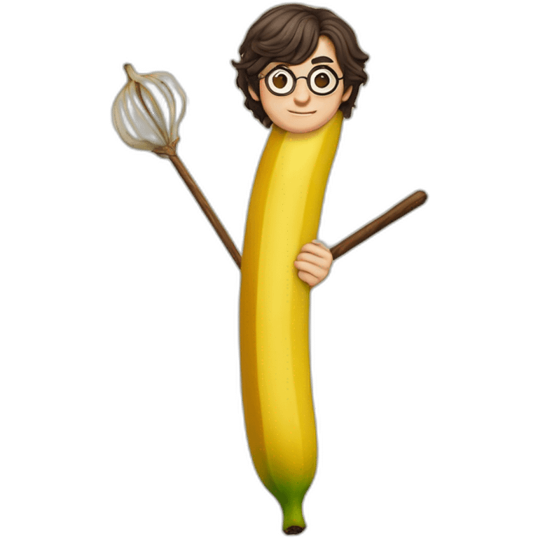 Harry potter but the wand is a banana emoji