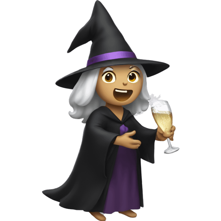 Witch Popping Champagne Bottle emoji