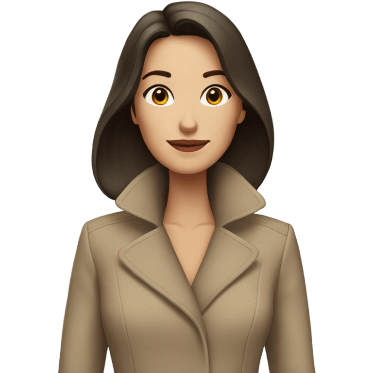 elegant beige coat brunette  emoji