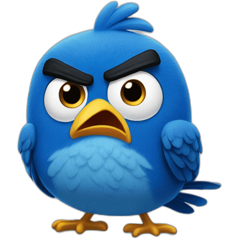 blue angry bird emoji