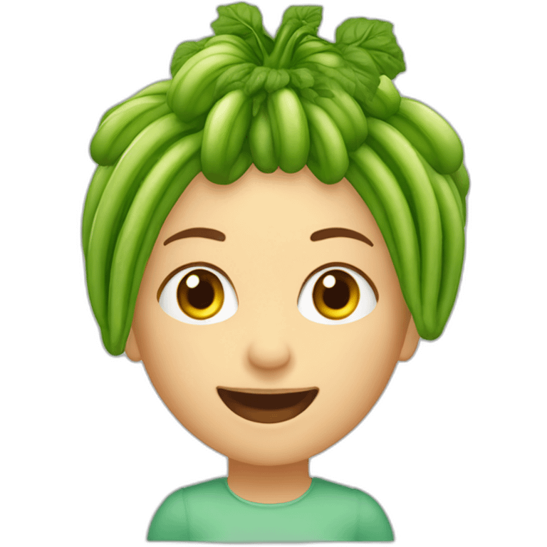 Frau mit Zucchini mit den Wangen emoji