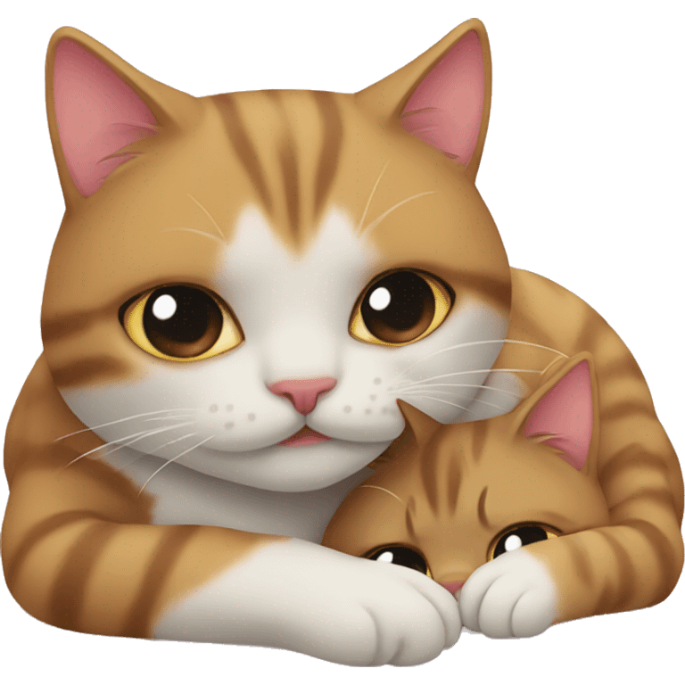 2 cats cuddling emoji