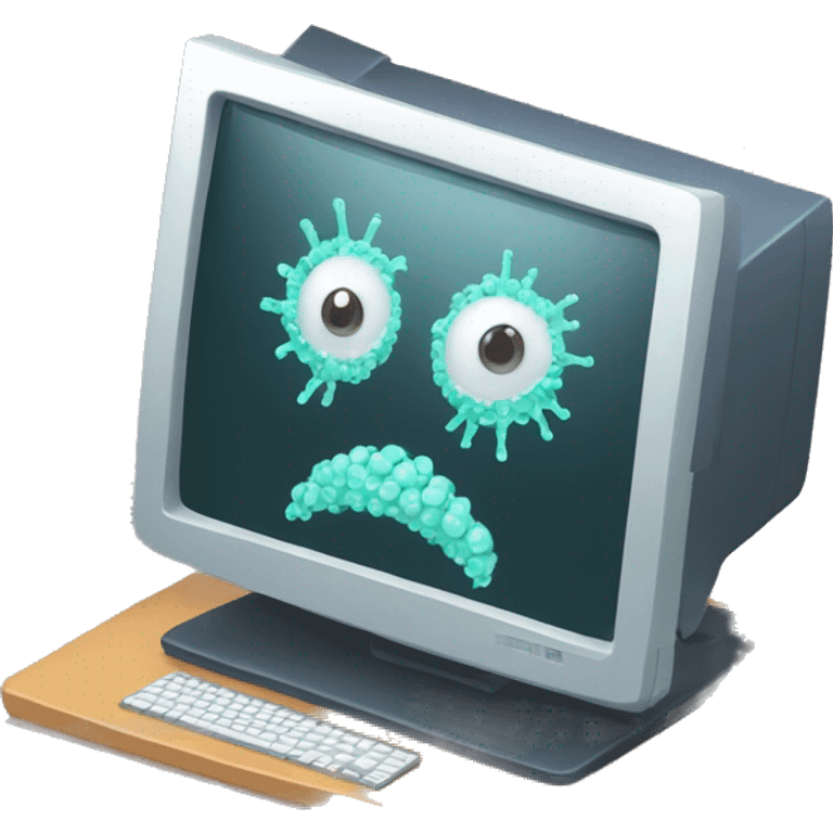 Please draw a picture of the program virus in the computer screen emoji