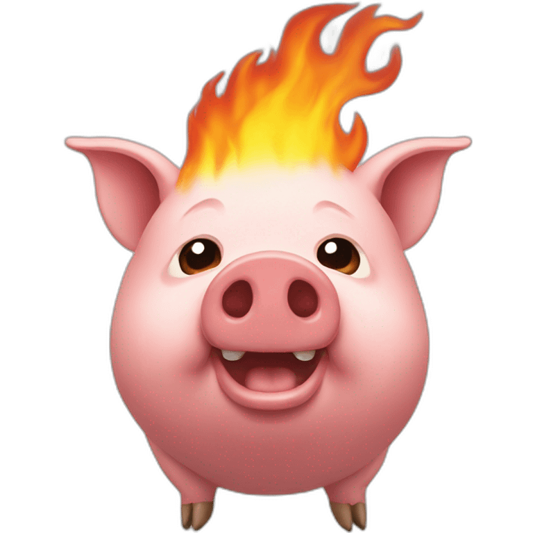 Pig on fire emoji