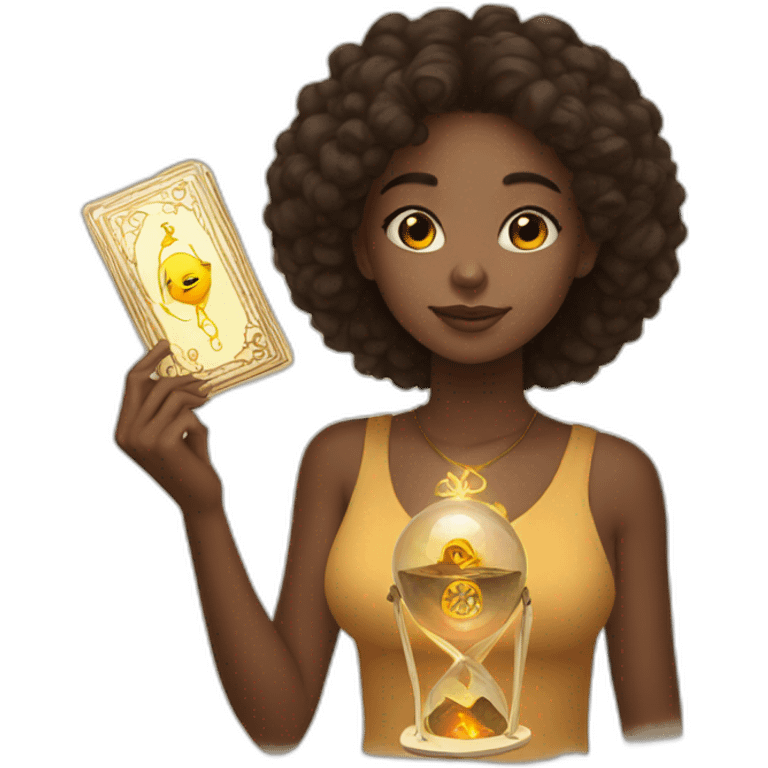 girl with tarot emoji