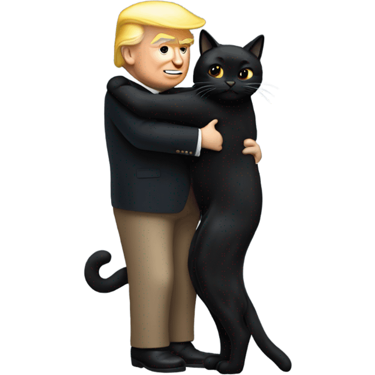 trump hugging black cat emoji