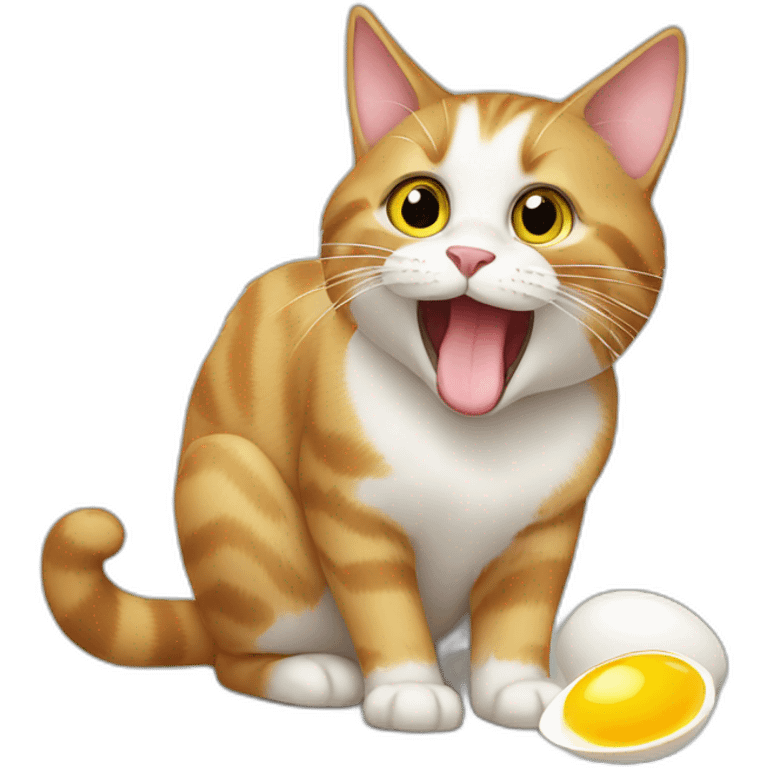 Cat licks eggs emoji