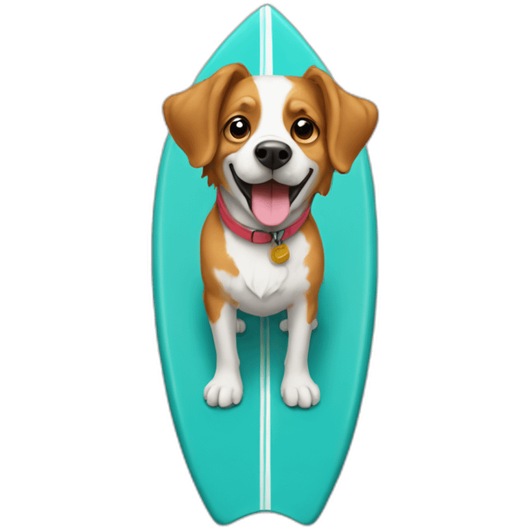 aussie dog on a surfboard emoji