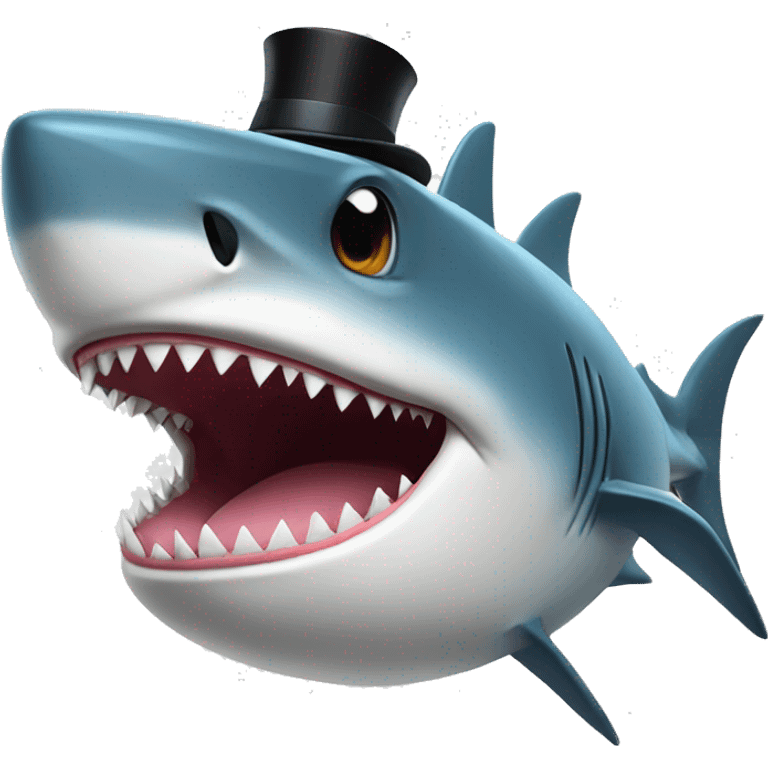 Shark with tophat emoji