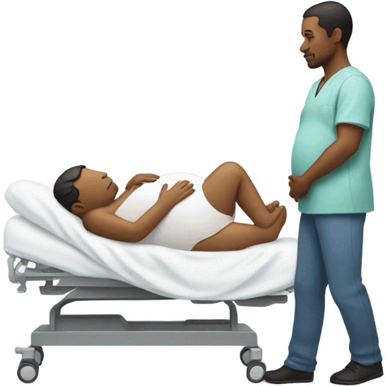 pregnant man giving birth to ... another pregnant man emoji