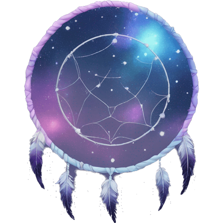 Sparkly moon-and-stars-galaxy-dreamcatcher emoji