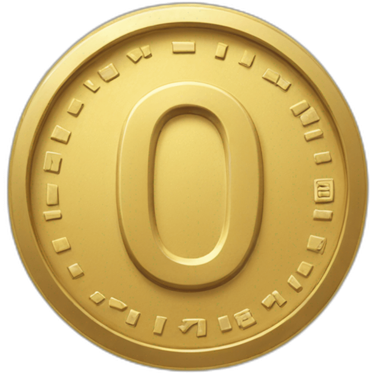 gold coin with "0" label in center emoji