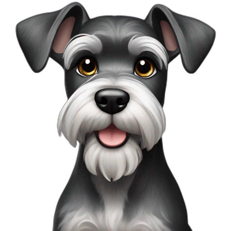 Black and Silver minature schnauzer emoji