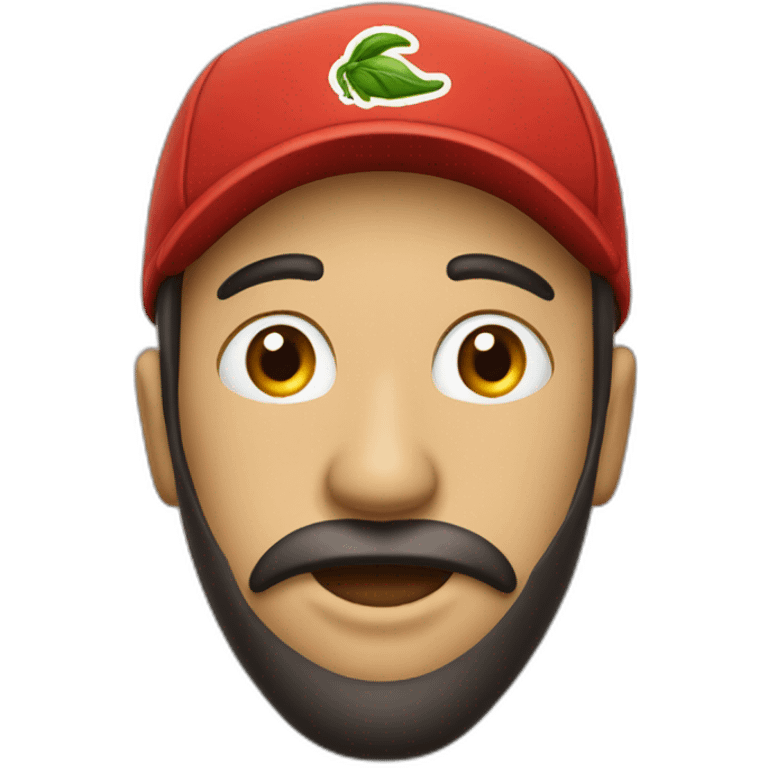 Piment rouge avec une casquette emoji