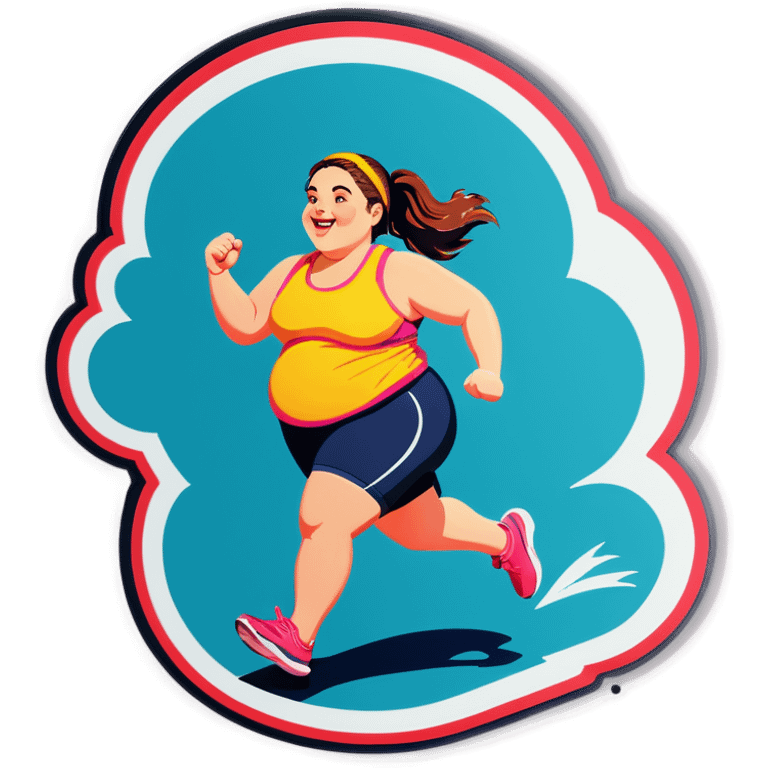 Fat girl running  emoji