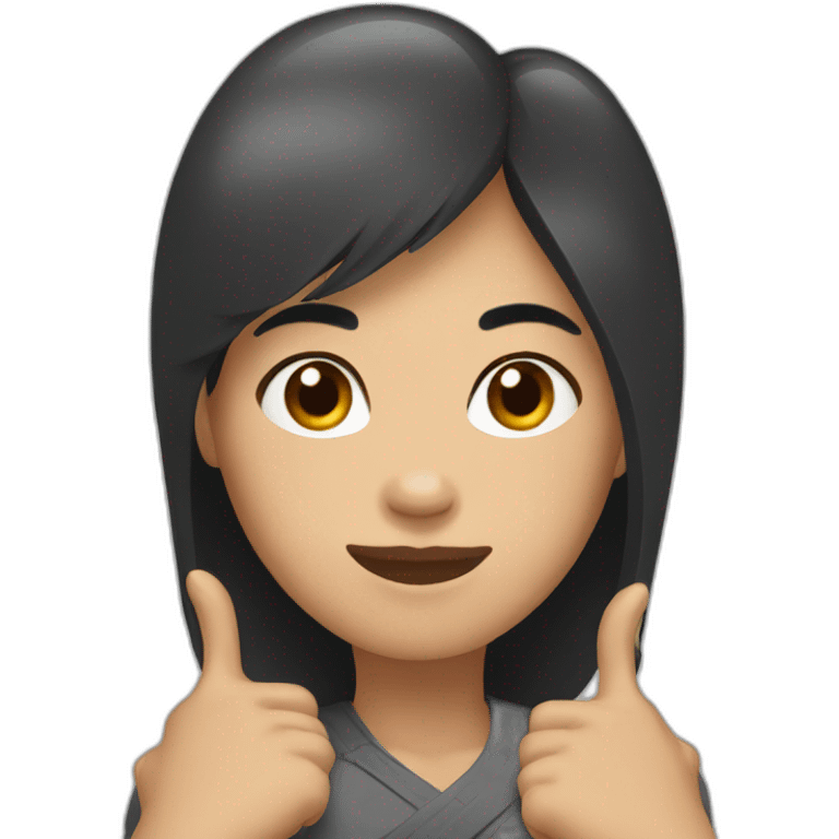 Asian Woman with gorilla arms emoji