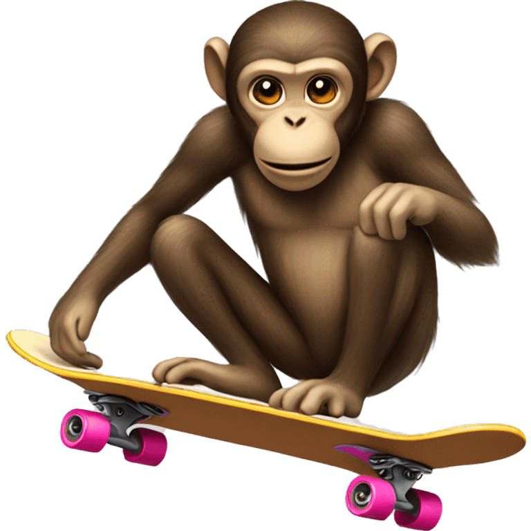 Monkey riding a skateboard emoji