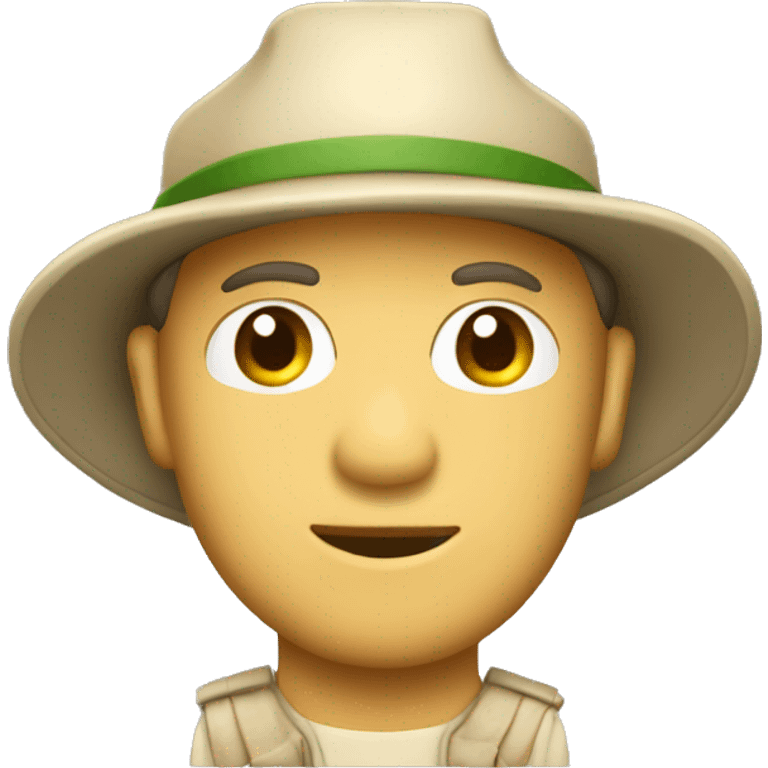 gardener pith helmet beige jacket emoji