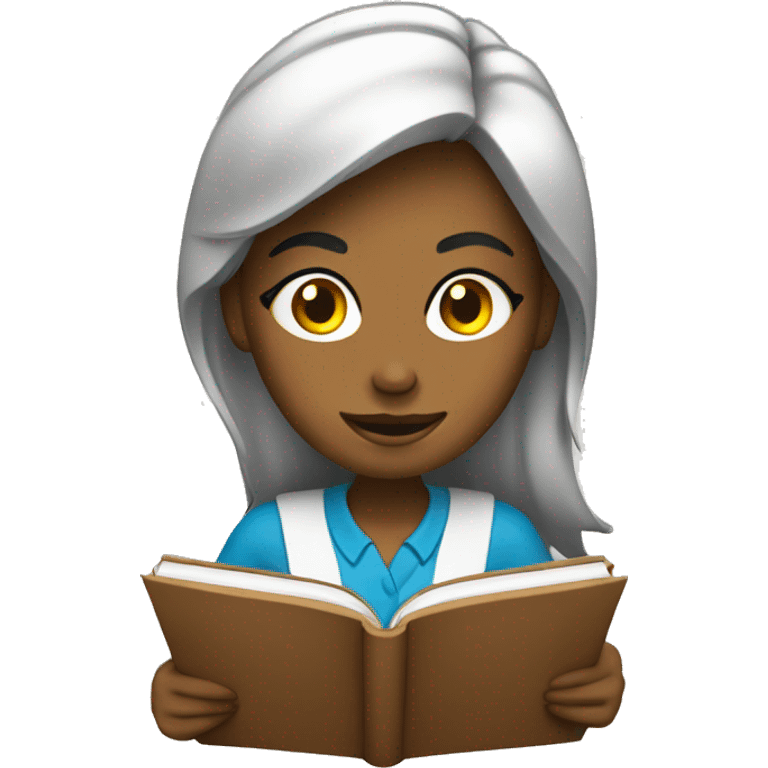 Lady studing emoji