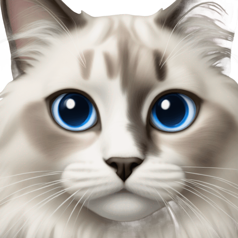 Realistic ragdoll cat with blue eyes  emoji