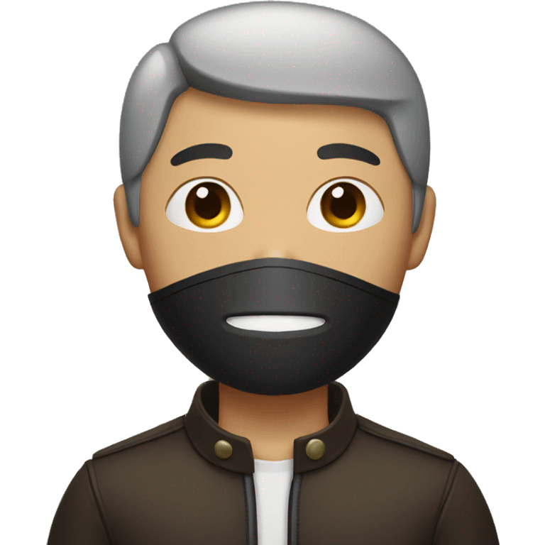 asian guy with leather mask emoji