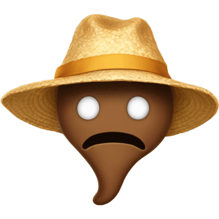 poop with sun hat emoji