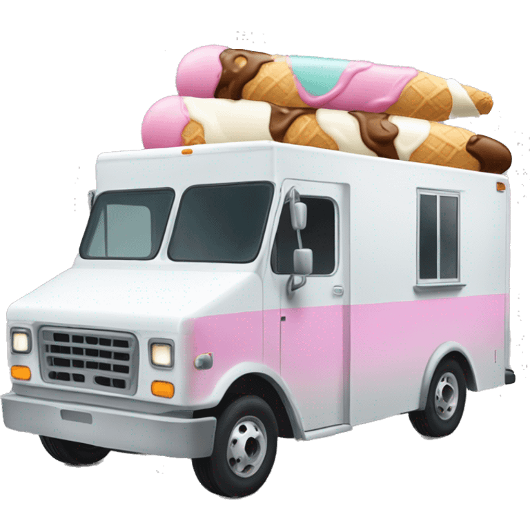 Side view 20 foot Ice Cream Truck emoji