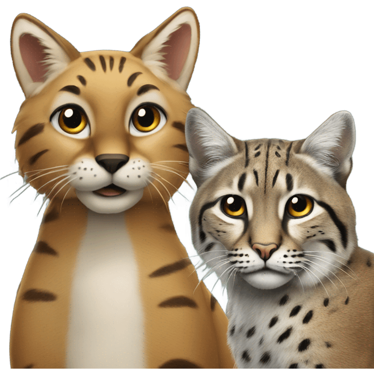 curious animal gazes with an bobcat  emoji