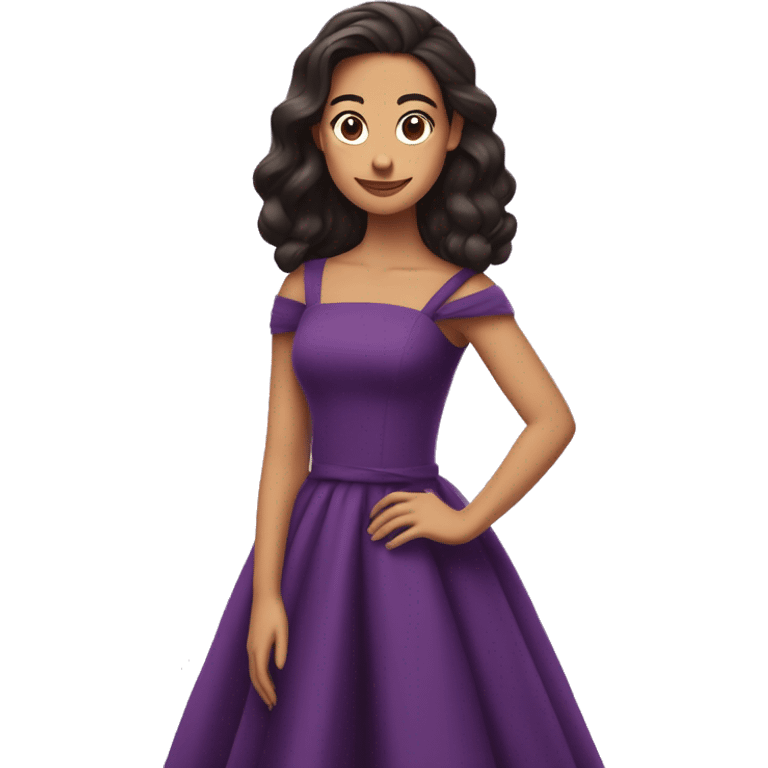 Chica morena con vestido morado (Olivia Rodrigo) emoji