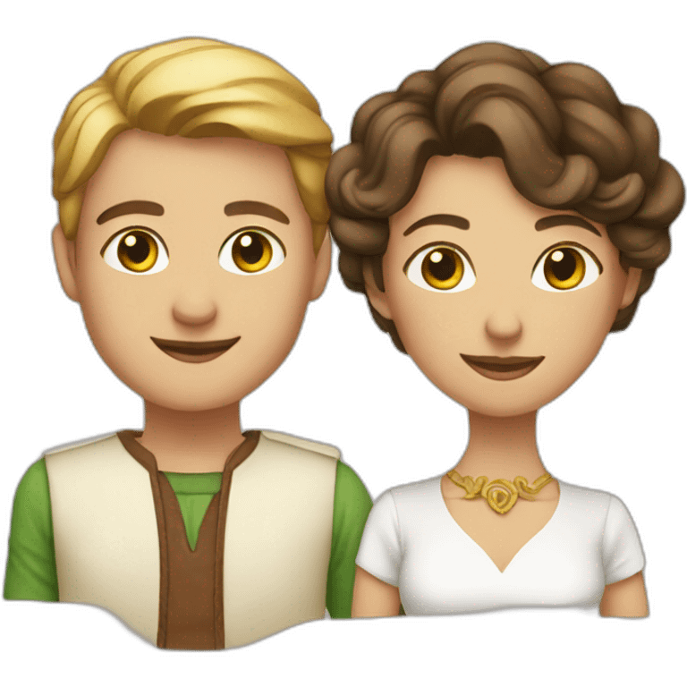 Lady and male binding emoji