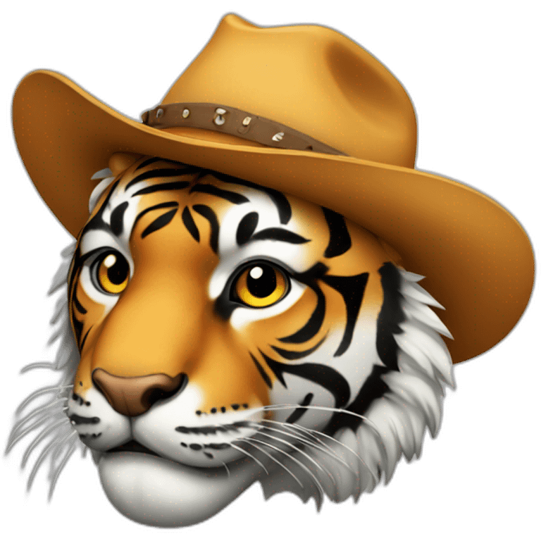 Tiger wearing cowboy hat emoji