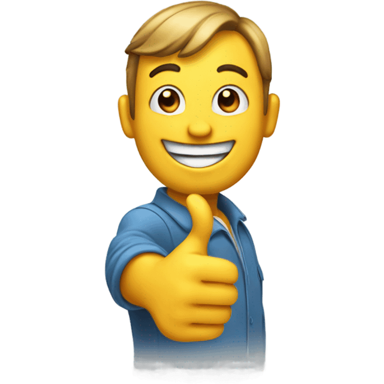 emoji guy pointing both thumbs at himself and smiling  emoji