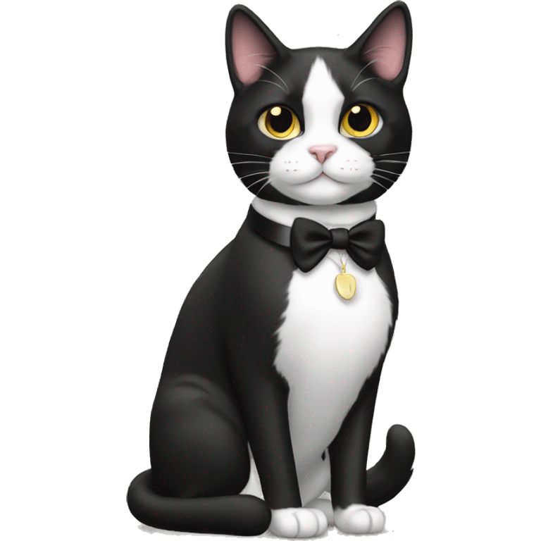 Tuxedo Cat Full Body emoji