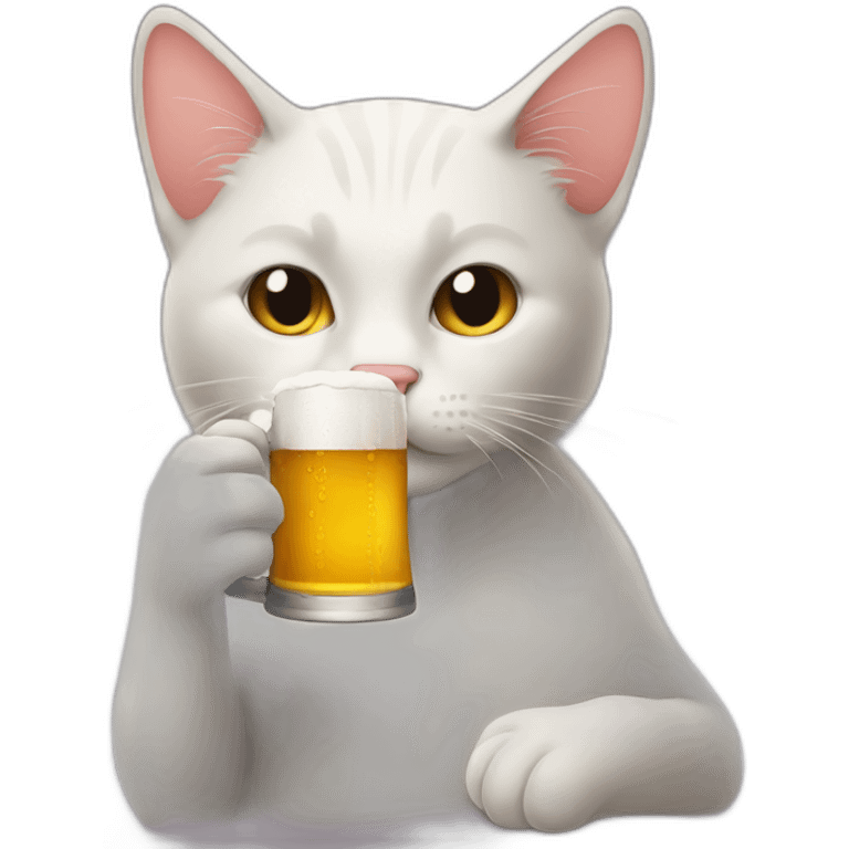 Cat drinking a beer emoji