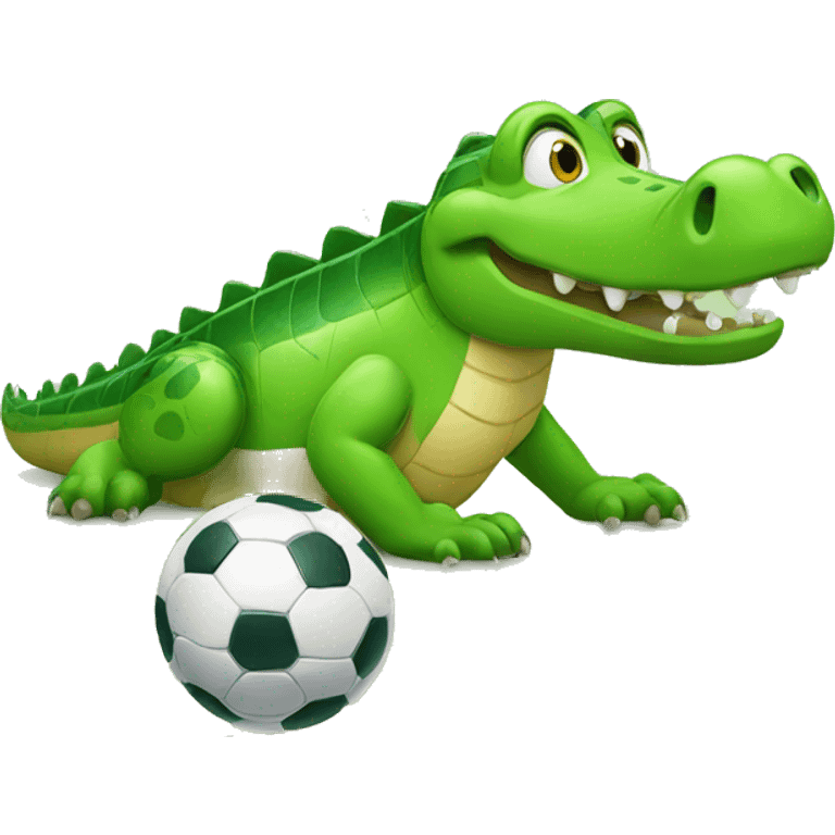 Crocodile play soccer emoji