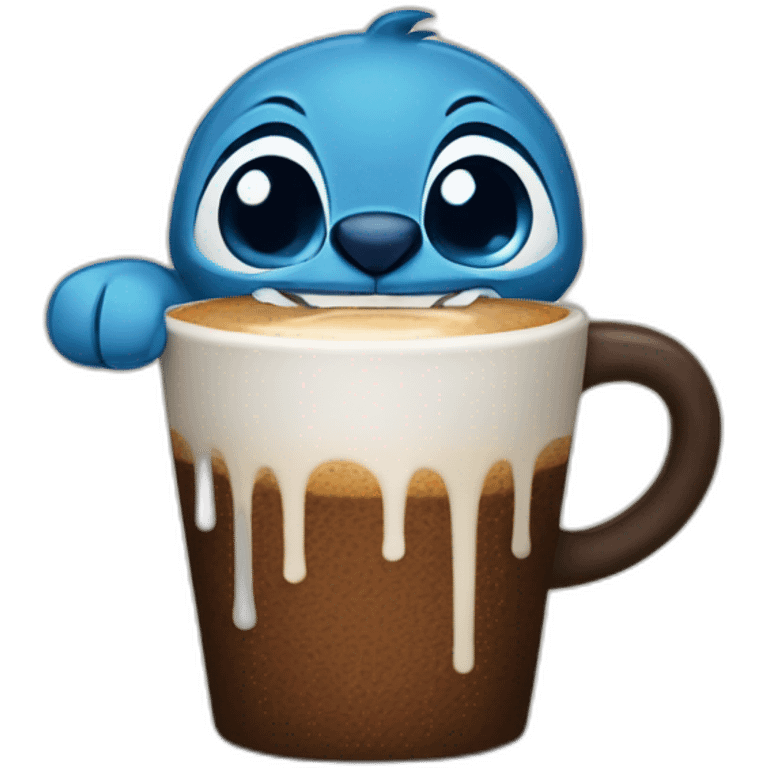 Stitch drink coffee emoji