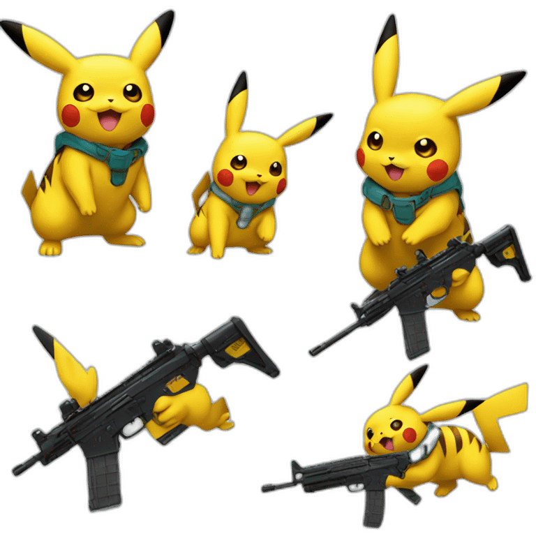 Pikachu avec un fusil emoji