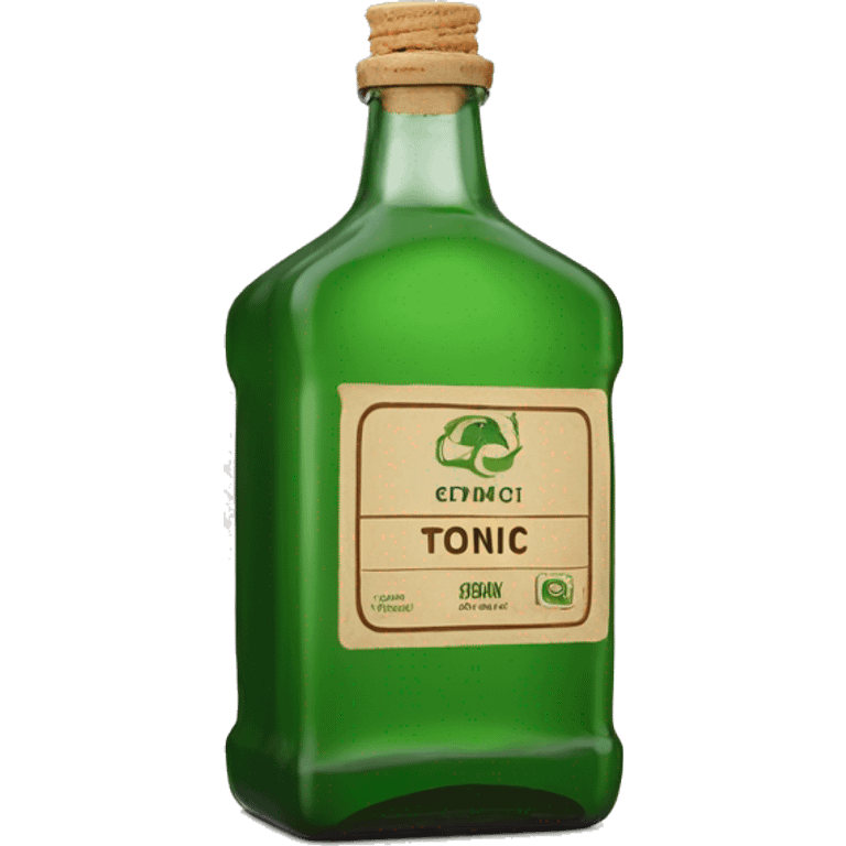 tonic green square bottle with crok and brown label emoji