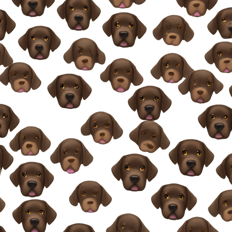 2 Chocolate Labradors chunky  emoji