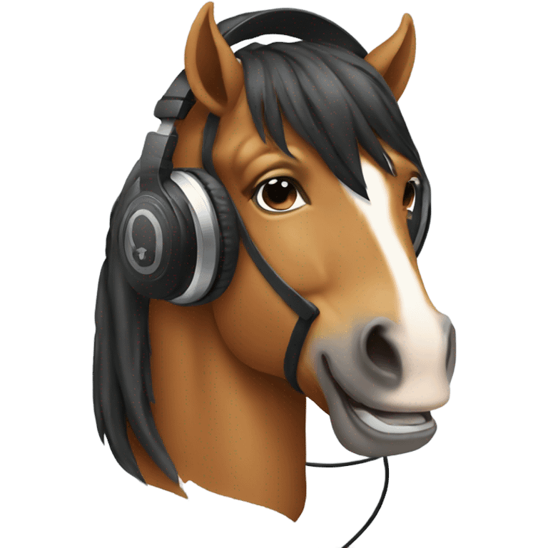 horse wearing headphones emoji