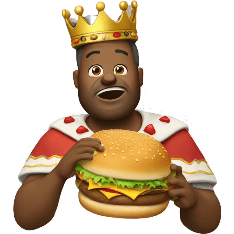 king eating burger emoji