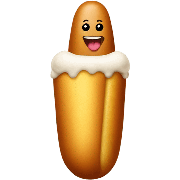 Corn dog drinking beer emoji