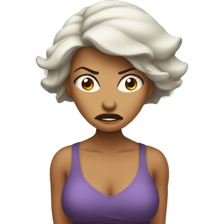 Angry lady at beach emoji