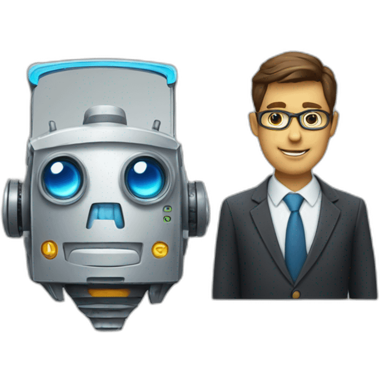 a friendly robot an accountant emoji