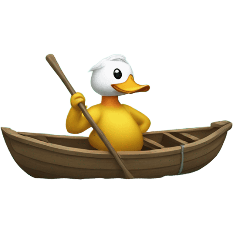 Duck rowing a boat emoji