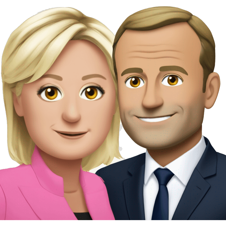 Marine Le Pen avec Macron emoji