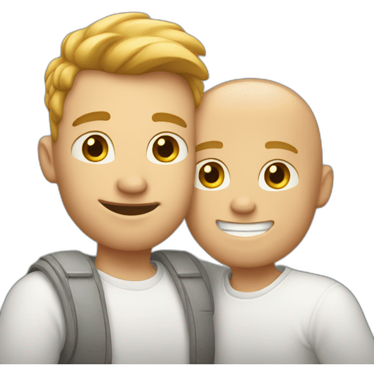 Warm loving hug between two white men emoji